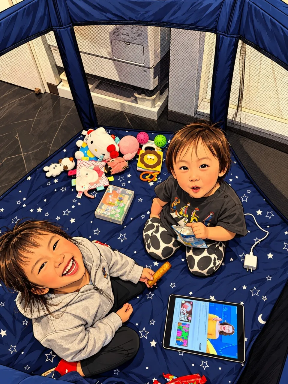 【パパ・ママのレッスン中に、小さな友情が育っています👧👦】