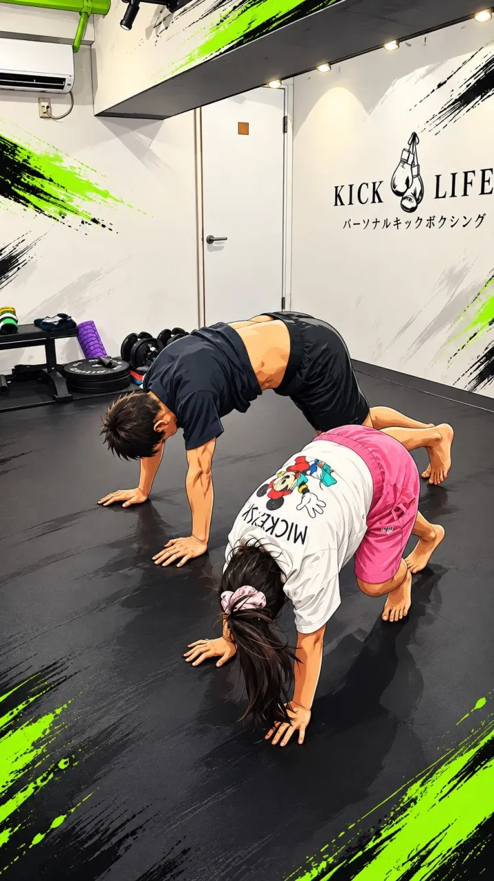 【仕事終わりは、娘と一緒に身体を動かす時間🥊】